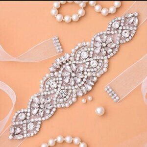Wedding sash satin crystals brand new elegant